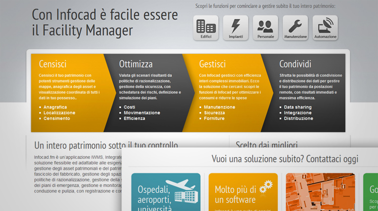 Infocad: web design and content management for Infocad platform, copyright Massimiliano Fabrizi